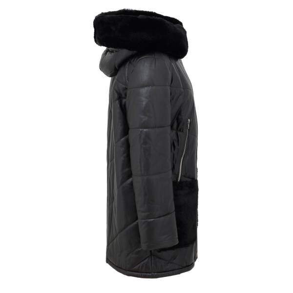 Siyah Deri Kadın Deri Mont - K23BDM320375-Q3H - 3