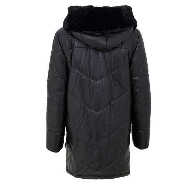 Siyah Deri Kadın Deri Mont - K23BDM320375-Q3H - 4