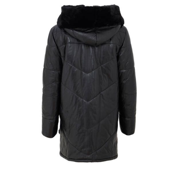 Siyah Deri Kadın Deri Mont - K23BDM320375-Q3H - 4