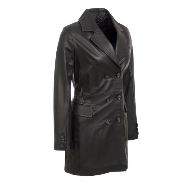 Siyah Hakiki Deri Kadın Deri Mont - K24KDM320450-Q3H - 2