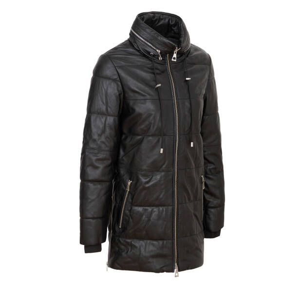 Siyah Deri Kadın Deri Mont - K24KDM320454-Q3H - Tergan