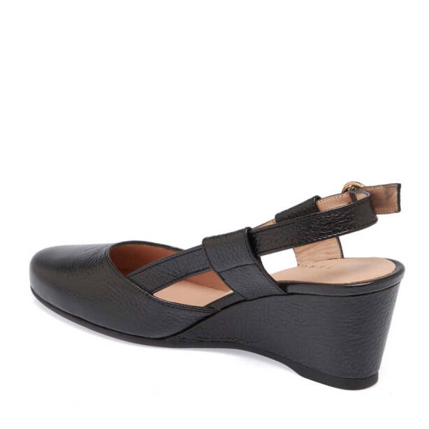 Siyah Hakiki Deri Kadın Dolgu Topuklu Ayakkabı - K24I1AY67171-A41 - 3