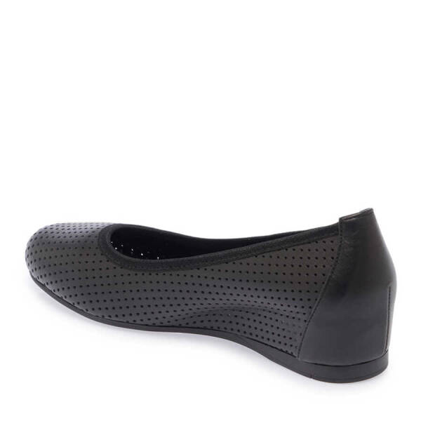 Siyah Hakiki Deri Kadın Dolgu Topuklu Ayakkabı - K24I1AY67302-A23 - 3