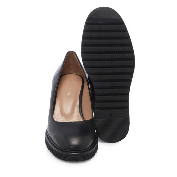 Siyah Hakiki Deri Kadın Dolgu Topuklu Ayakkabı - K25I1AY68092-A23 - 4