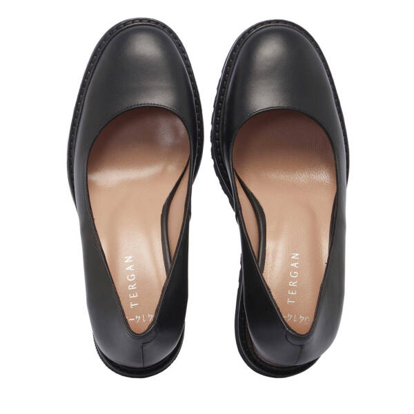 Siyah Hakiki Deri Kadın Dolgu Topuklu Ayakkabı - K25I1AY68092-A23 - 5