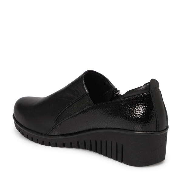 Siyah Deri Kadın Dolgu Topuklu Ayakkabı - K25S1AY68350-A23 - 2