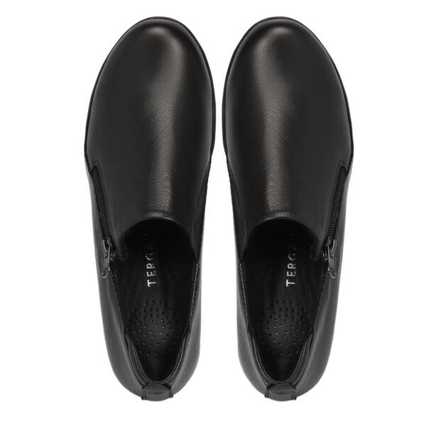 Siyah Deri Kadın Dolgu Topuklu Ayakkabı - K25S1AY68350-A23 - 5