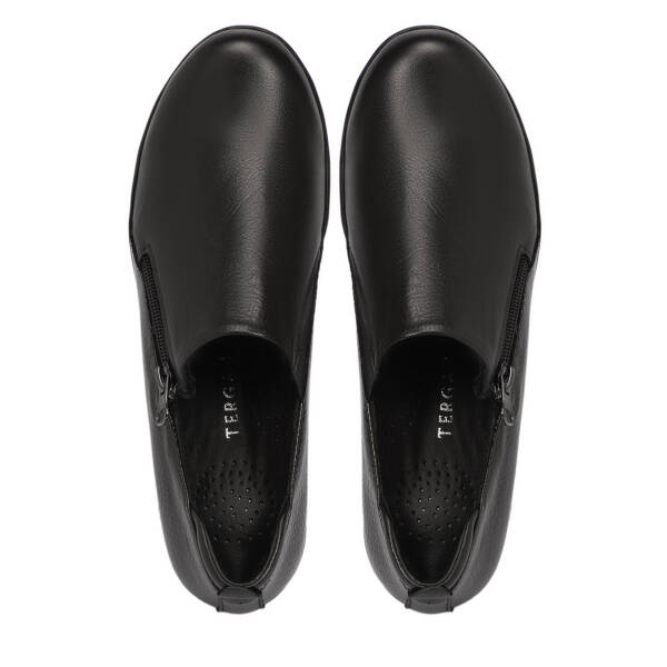 Siyah Deri Kadın Dolgu Topuklu Ayakkabı - K25S1AY68350-A23 - 5