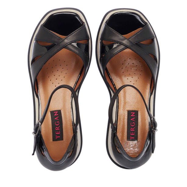 Siyah Hakiki Deri Kadın Dolgu Topuklu Ayakkabı - K25Y1AY67904-A23 - 5