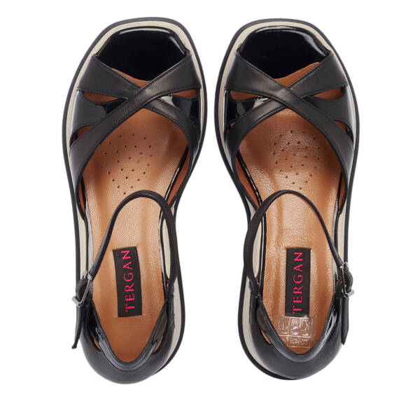 Siyah Hakiki Deri Kadın Dolgu Topuklu Ayakkabı - K25Y1AY67904-A23 - 5