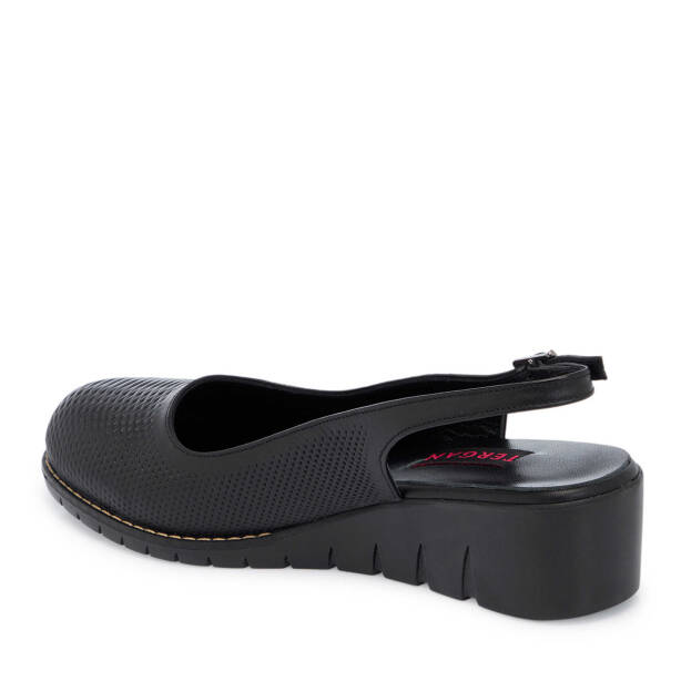 Siyah Hakiki Deri Kadın Dolgu Topuklu Ayakkabı - K25Y1AY67905-A23 - 3