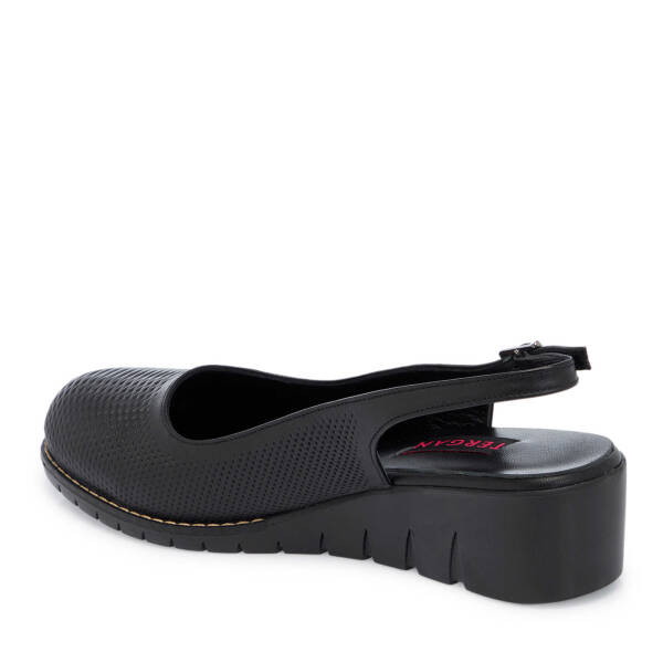 Siyah Hakiki Deri Kadın Dolgu Topuklu Ayakkabı - K25Y1AY67905-A23 - 3