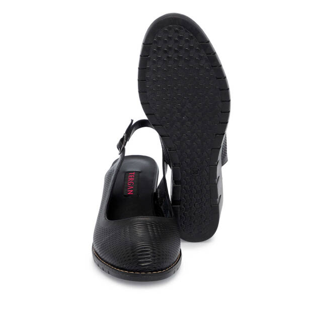 Siyah Hakiki Deri Kadın Dolgu Topuklu Ayakkabı - K25Y1AY67905-A23 - 4