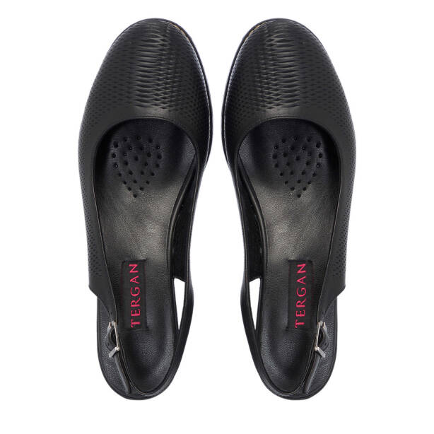 Siyah Hakiki Deri Kadın Dolgu Topuklu Ayakkabı - K25Y1AY67905-A23 - 5