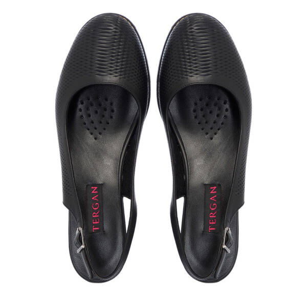 Siyah Hakiki Deri Kadın Dolgu Topuklu Ayakkabı - K25Y1AY67905-A23 - 5