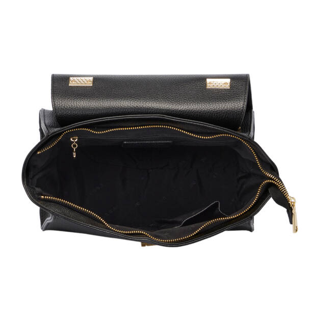 Siyah Deri Kadın El Çantası - S25K1BC80486-A41 - 4