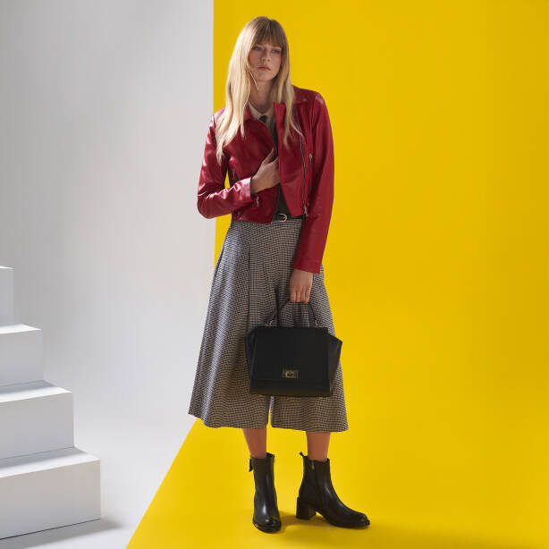 Siyah Hakiki Deri Kadın El Çantası - S25K1BC80486-A41 - 1