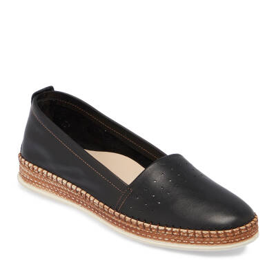 Siyah Deri Kadın Espadril - K24I1AY67225-A23 - 1
