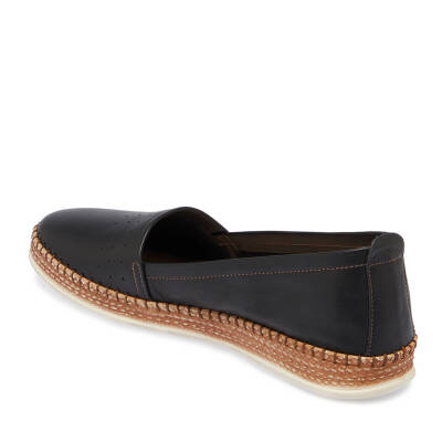 Siyah Deri Kadın Espadril - K24I1AY67225-A23 - 2