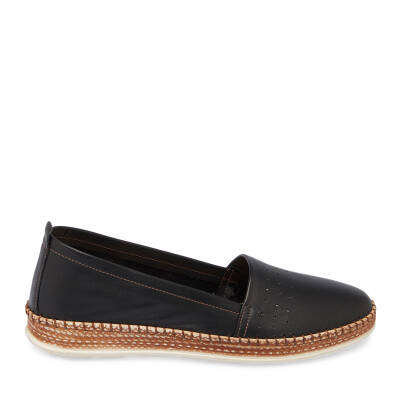 Siyah Deri Kadın Espadril - K24I1AY67225-A23 - 3