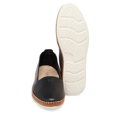 Siyah Deri Kadın Espadril - K24I1AY67225-A23 - 4