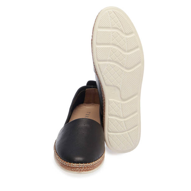 Siyah Hakiki Deri Kadın Espadril - K25I1AY67915-A23 - Tergan