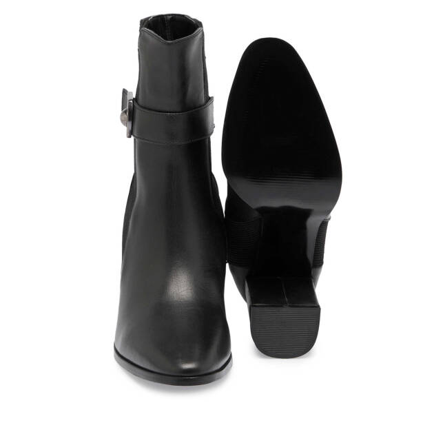 Siyah Deri Kadın Klasik Bot - K23K1BT66940-A55 - 4