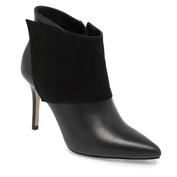 Siyah Deri Kadın Klasik Bot - K23K1BT67061-F49 - 1