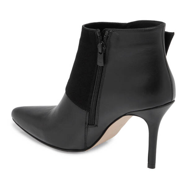 Siyah Deri Kadın Klasik Bot - K23K1BT67061-F49 - 2