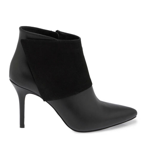 Siyah Deri Kadın Klasik Bot - K23K1BT67061-F49 - Tergan