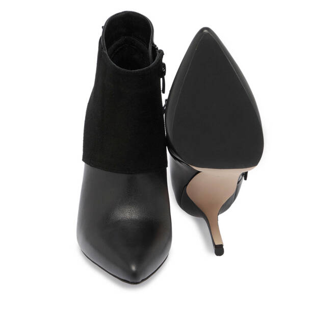 Siyah Deri Kadın Klasik Bot - K23K1BT67061-F49 - Tergan