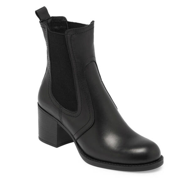 Siyah Deri Kadın Klasik Bot - K24K1BT67527-A23 - 1