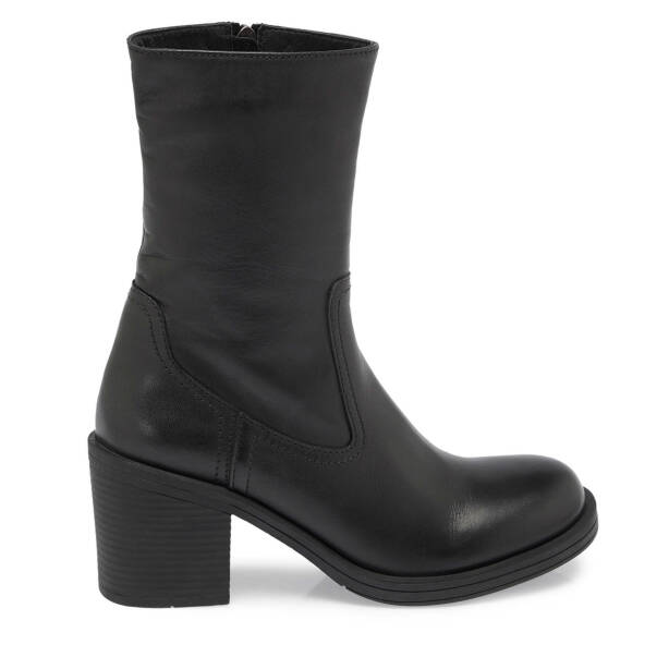 Siyah Deri Kadın Klasik Bot - K24K1BT67551-A23 - 3