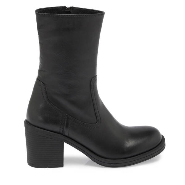 Siyah Deri Kadın Klasik Bot - K24K1BT67551-A23 - 3