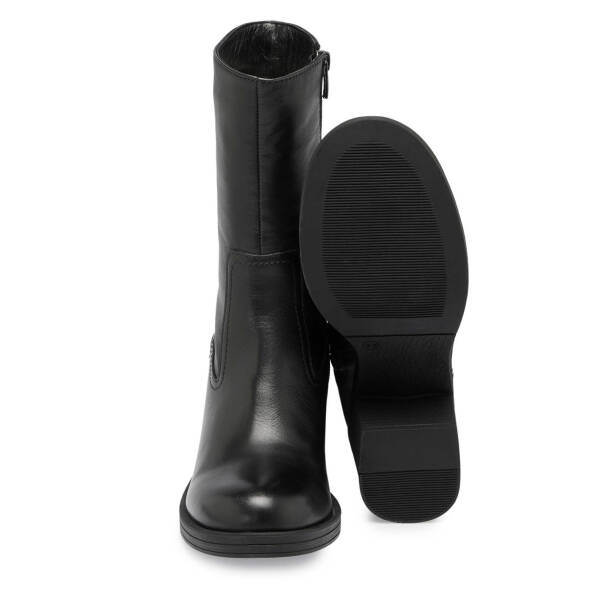 Siyah Deri Kadın Klasik Bot - K24K1BT67551-A23 - 4