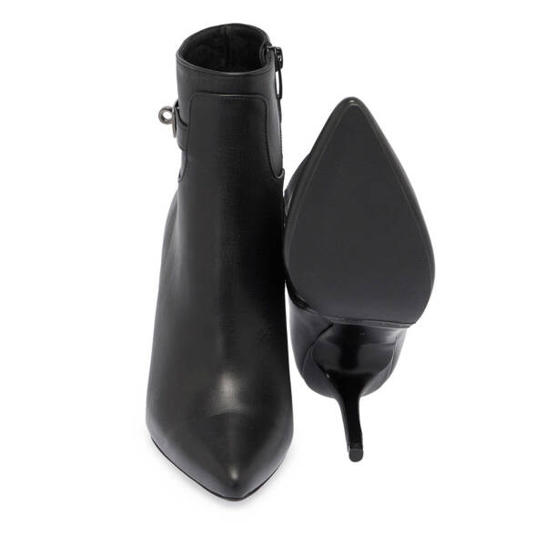 Siyah Deri Kadın Klasik Bot - K24K1BT67612-A23 - 4