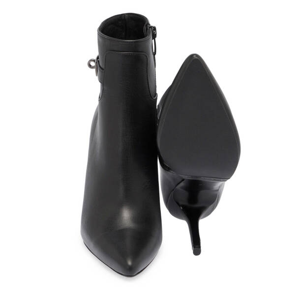 Siyah Deri Kadın Klasik Bot - K24K1BT67612-A23 - 4