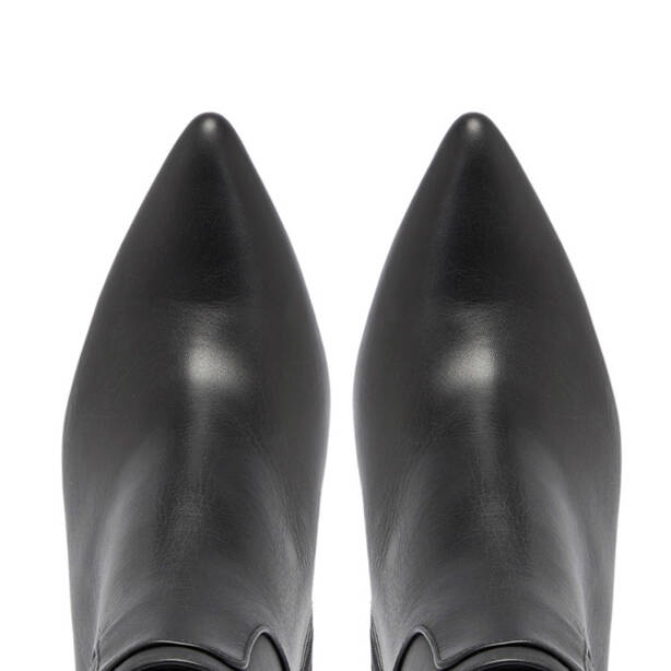 Siyah Deri Kadın Klasik Bot - K24K1BT67612-A23 - 5