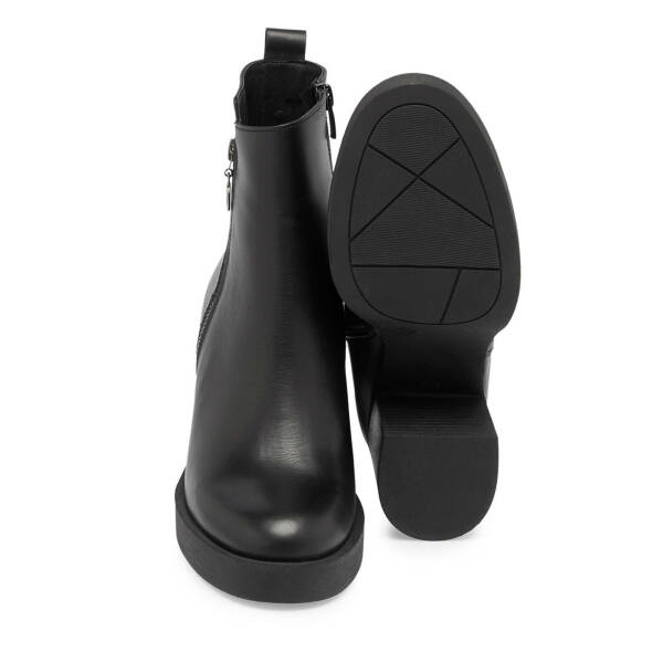 Siyah Deri Kadın Klasik Bot - K24K1BT67627-A23 - 4