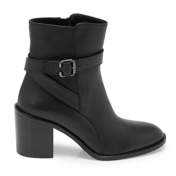 Siyah Deri Kadın Klasik Bot - K24K1BT67648-A23 - 3