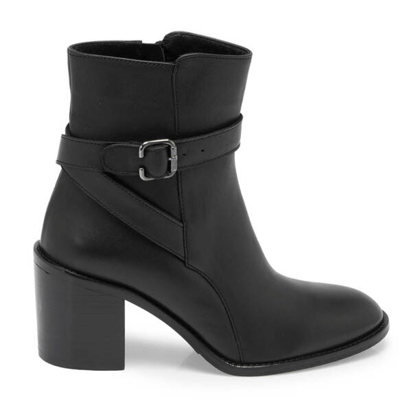 Siyah Deri Kadın Klasik Bot - K24K1BT67648-A23 - 3