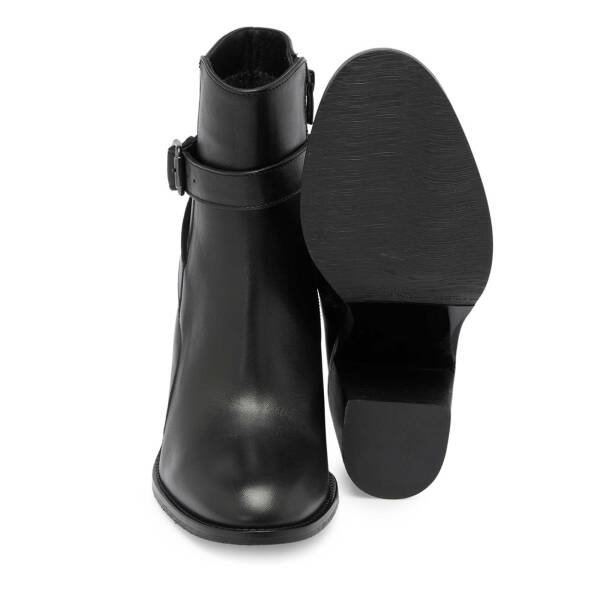 Siyah Deri Kadın Klasik Bot - K24K1BT67648-A23 - 4