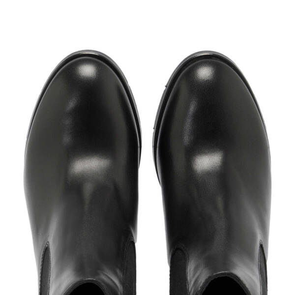 Siyah Deri Kadın Klasik Bot - K24K1BT67651-A23 - 5