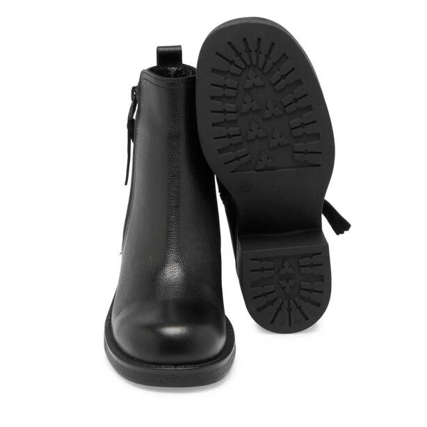 Siyah Deri Kadın Klasik Bot - K24K1BT67654-A23 - 4