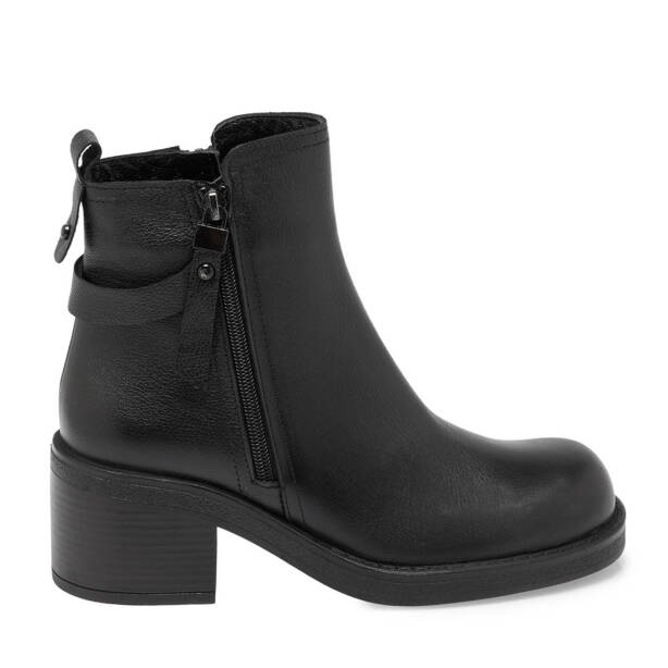 Siyah Deri Kadın Klasik Bot - K24K1BT67654-A23 - 3