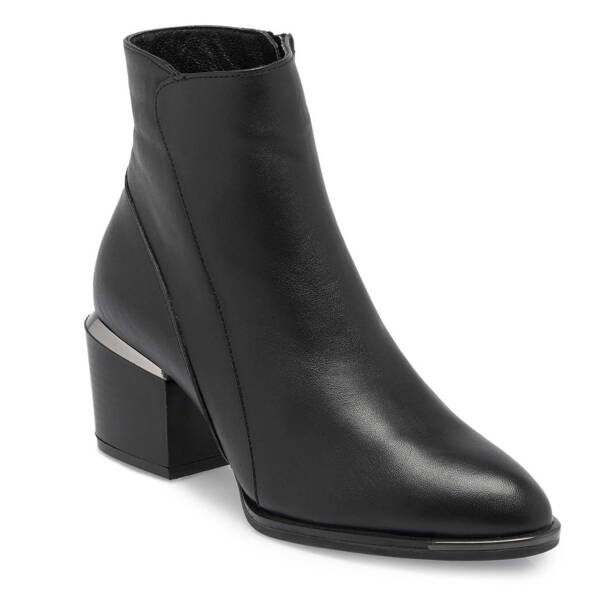 Siyah Deri Kadın Klasik Bot - K24K1BT67655-A23 - Tergan