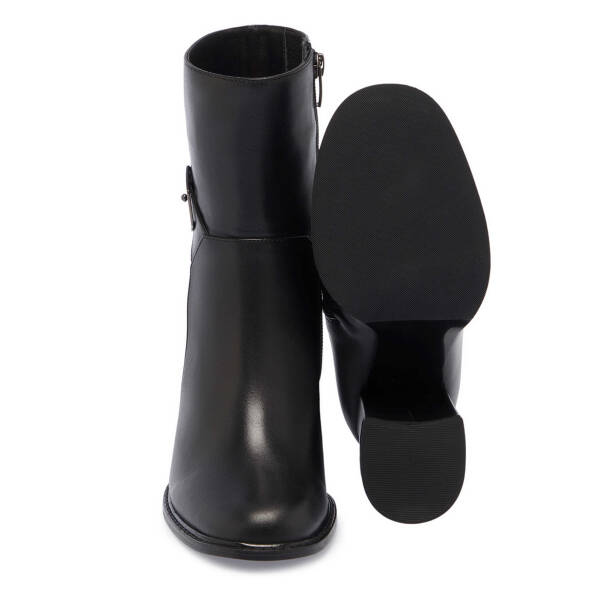 Siyah Deri Kadın Klasik Bot - K24K1BT67710-A23 - 4