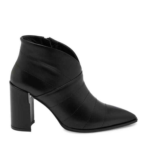 Siyah Deri Kadın Klasik Bot - K24K1BT67711-A23 - 3