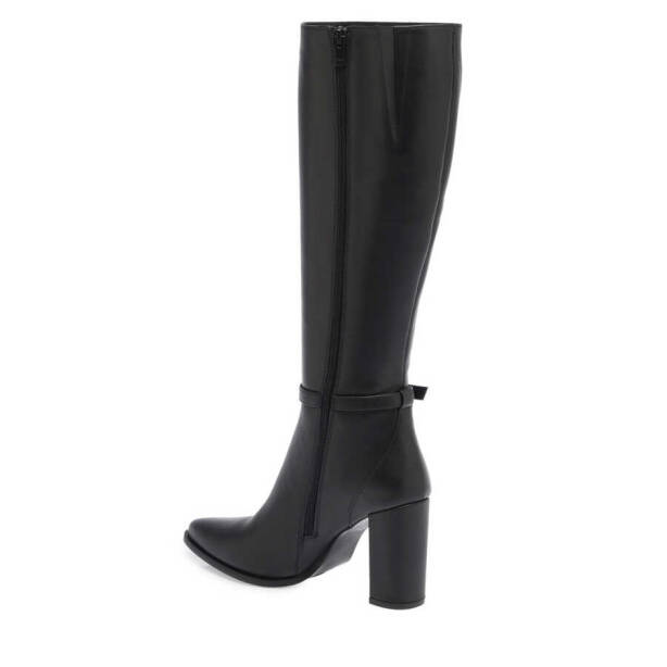 Siyah Hakiki Deri Kadın Klasik Çizme - K23K1CM67062-C59 - 2