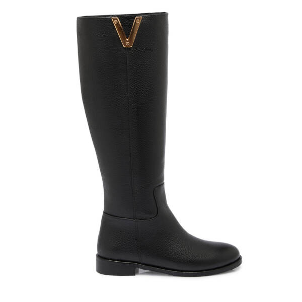 Siyah Deri Kadın Klasik Çizme - K24K1CM67524-A41 - 3